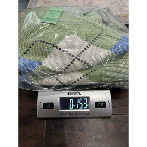 Croft & Barrow Green V Neck Argyle Sweater Cotton Sz Small - Picture 10 of 10